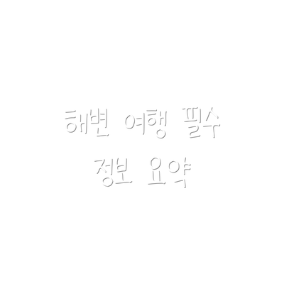 해변 여행 필수 정보 요약