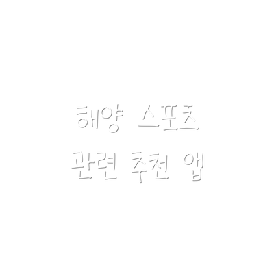 해양 스포츠 관련 추천 앱