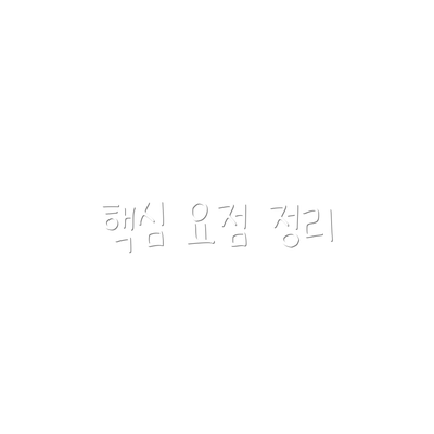 핵심 요점 정리