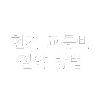 현지 교통비 절약 방법