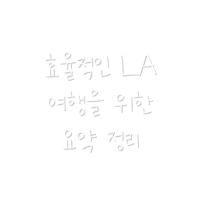 효율적인 LA 여행을 위한 요약 정리