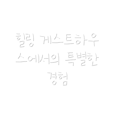 힐링 게스트하우스에서의 특별한 경험