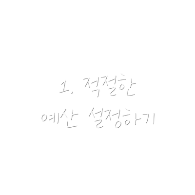 1. 적절한 예산 설정하기