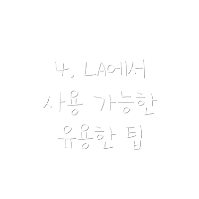 4. LA에서 사용 가능한 유용한 팁