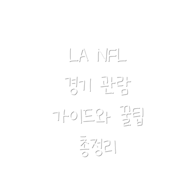 LA NFL 경기 관람 가이드와 꿀팁 총정리