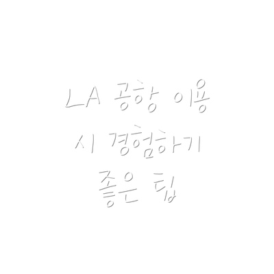LA 공항 이용 시 경험하기 좋은 팁