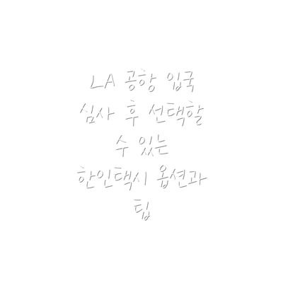 LA 공항 입국 심사 후 선택할 수 있는 한인택시 옵션과 팁