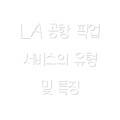 LA 공항 픽업 서비스의 유형 및 특징