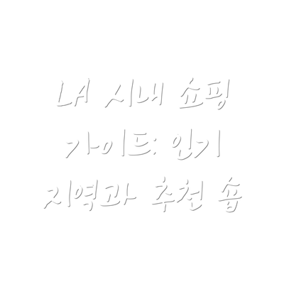 LA 시내 쇼핑 가이드: 인기 지역과 추천 숍