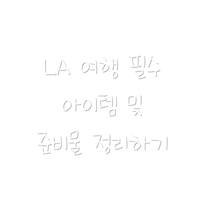 LA 여행 필수 아이템 및 준비물 정리하기