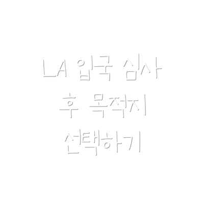 LA 입국 심사 후 목적지 선택하기