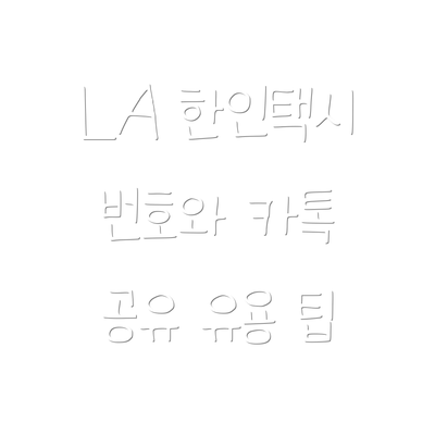 LA 한인택시 번호와 카톡 공유 유용 팁