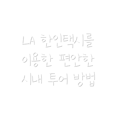 LA 한인택시를 이용한 편안한 시내 투어 방법