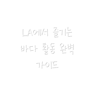 LA에서 즐기는 바다 활동 완벽 가이드