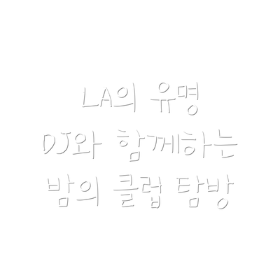 LA의 유명 DJ와 함께하는 밤의 클럽 탐방