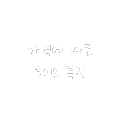 가격에 따른 투어의 특징