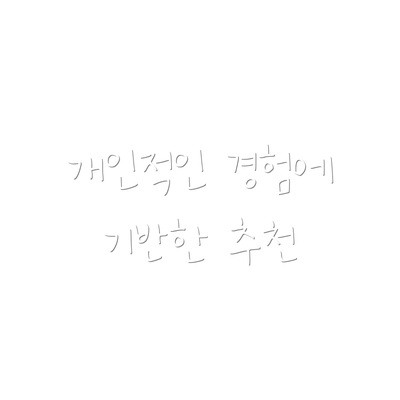 개인적인 경험에 기반한 추천