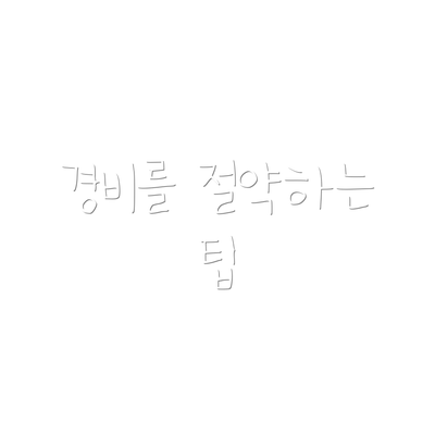 경비를 절약하는 팁