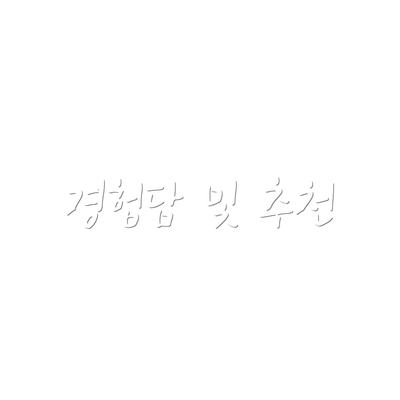 경험담 및 추천