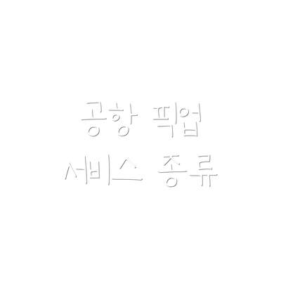 공항 픽업 서비스 종류