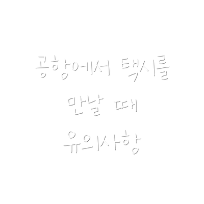 공항에서 택시를 만날 때 유의사항
