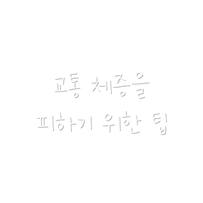 교통 체증을 피하기 위한 팁