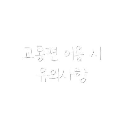 교통편 이용 시 유의사항