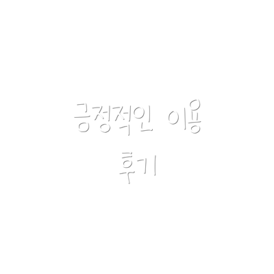 긍정적인 이용 후기