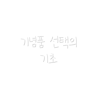 기념품 선택의 기초