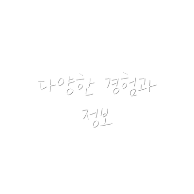 다양한 경험과 정보