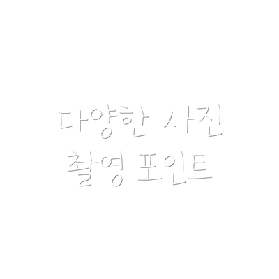 다양한 사진 촬영 포인트