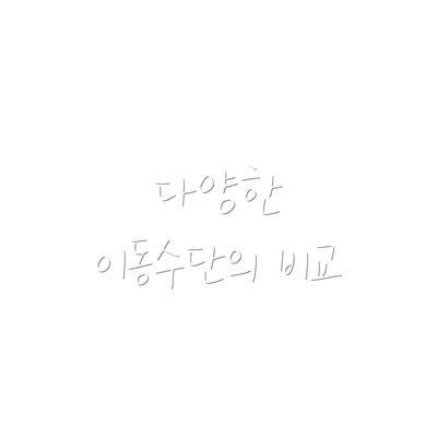 다양한 이동수단의 비교
