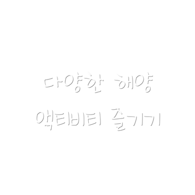 다양한 해양 액티비티 즐기기