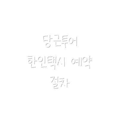당근투어 한인택시 예약 절차