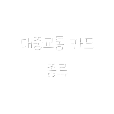 대중교통 카드 종류