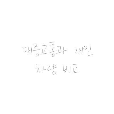 대중교통과 개인 차량 비교