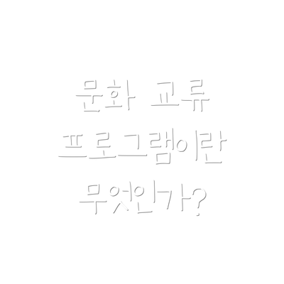문화 교류 프로그램이란 무엇인가?