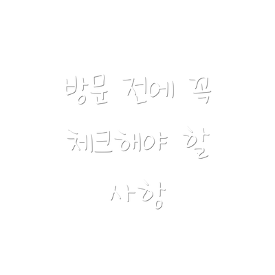 방문 전에 꼭 체크해야 할 사항