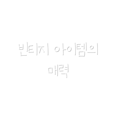 빈티지 아이템의 매력