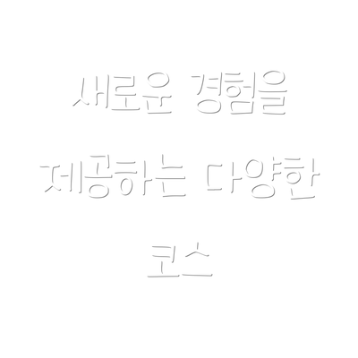 새로운 경험을 제공하는 다양한 코스