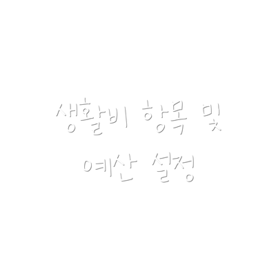 생활비 항목 및 예산 설정
