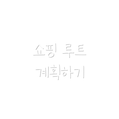 쇼핑 루트 계획하기