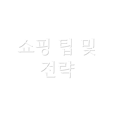 쇼핑 팁 및 전략