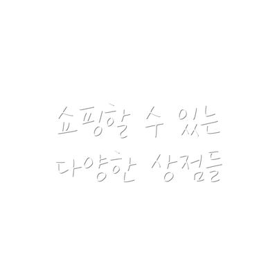 쇼핑할 수 있는 다양한 상점들