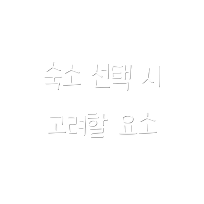 숙소 선택 시 고려할 요소