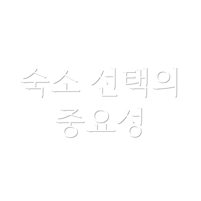 숙소 선택의 중요성