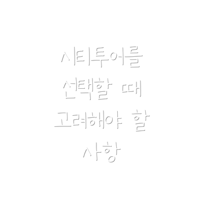시티투어를 선택할 때 고려해야 할 사항