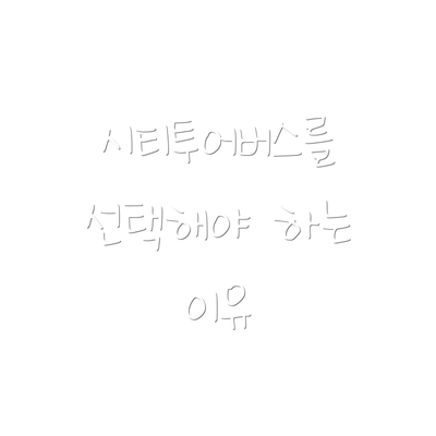 시티투어버스를 선택해야 하는 이유