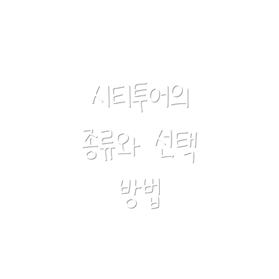 시티투어의 종류와 선택 방법