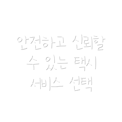 안전하고 신뢰할 수 있는 택시 서비스 선택